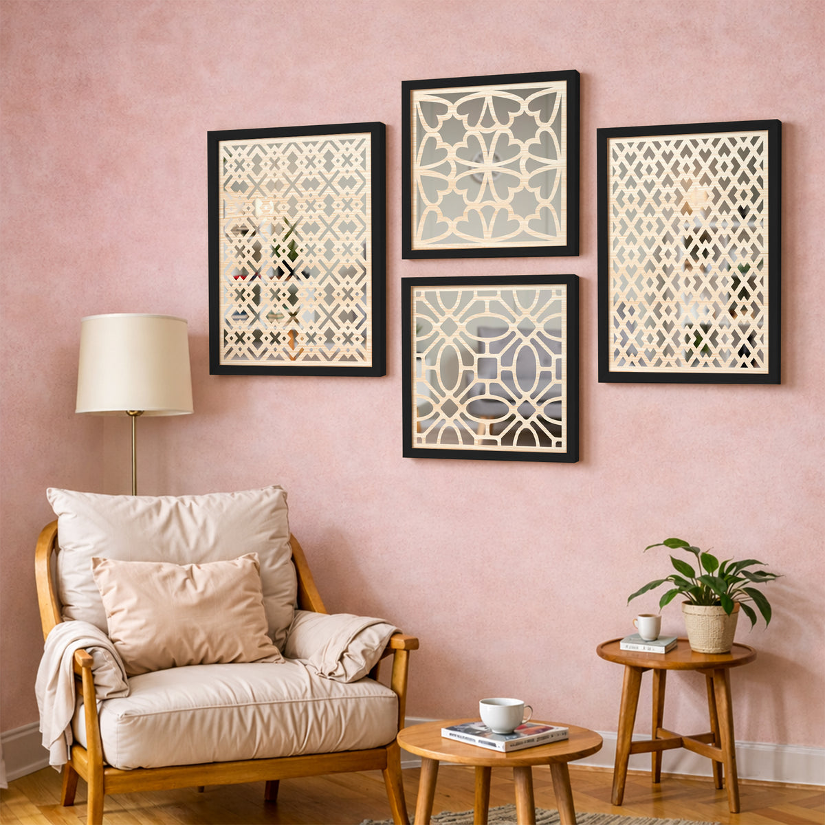 Moroccan Circle Mirror Art Set of 4