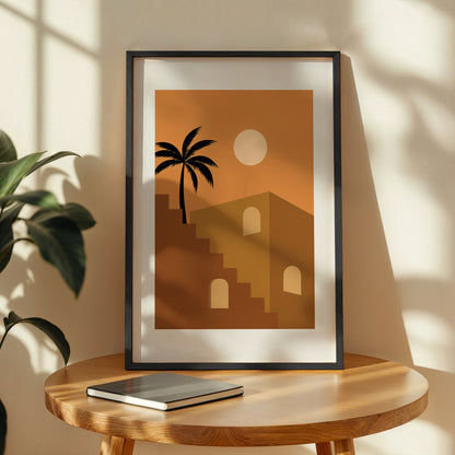 Modern Desert Architecture Palm Wall Art Poster