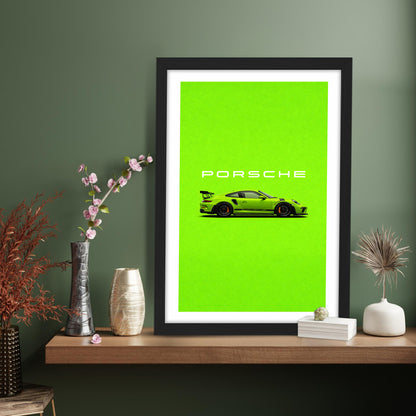 Neon Porsche Wall Frame