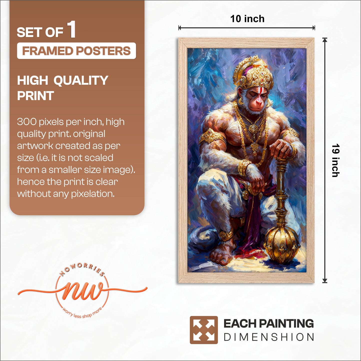 Divine Hanuman Wall Frame