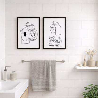 This Is How We Roll Toilet Humor Frame Set of 2