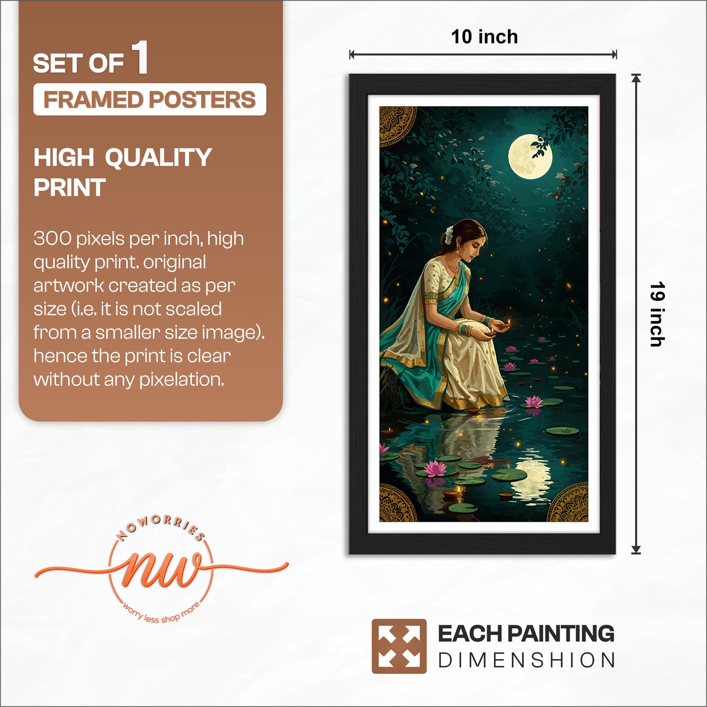 Moonlit Lotus Serenity Wall Art