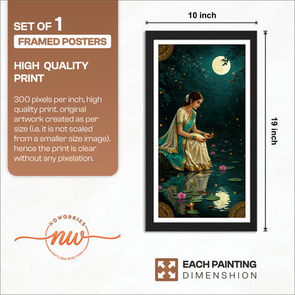 Moonlit Lotus Serenity Wall Art
