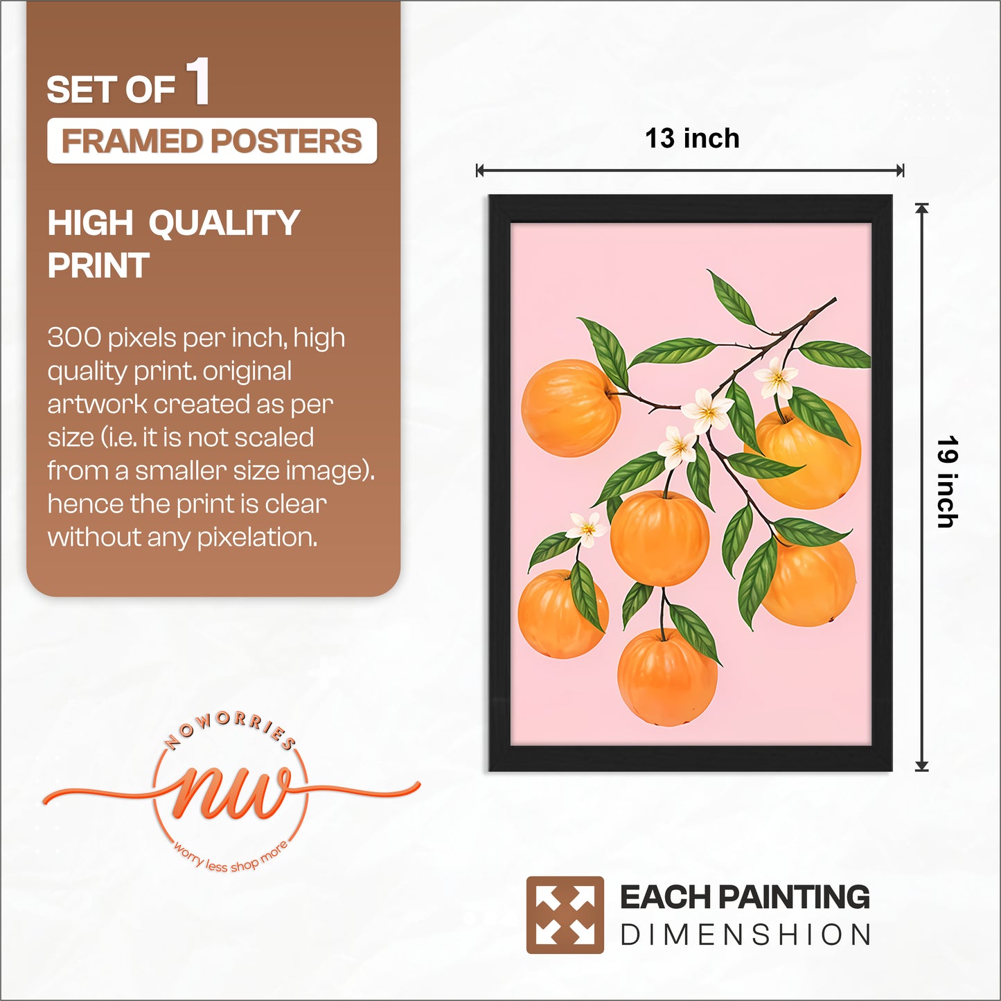 Citrus Branch Wall Frame