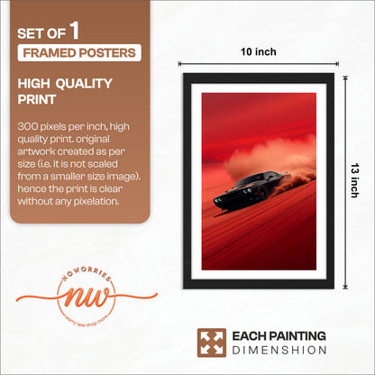 Dodge Challenger Red Drift Wall Frame