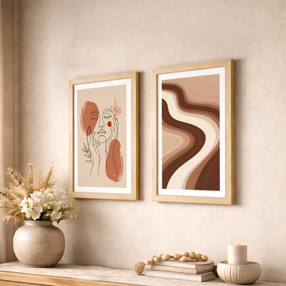 Terracotta Abstract Framed Set