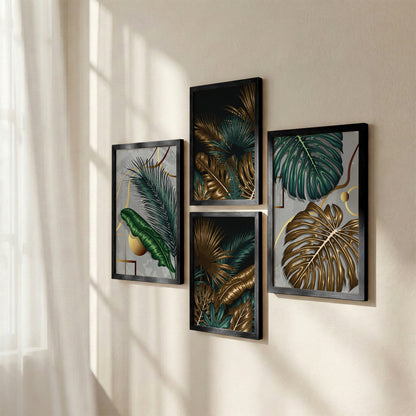 Tropical Botanical Wall Art Set of 4