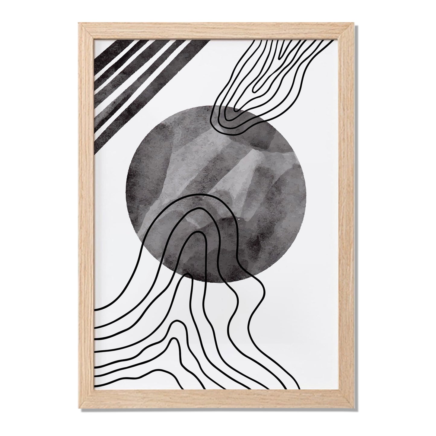 Monochrome Abstract Flow Wall Art
