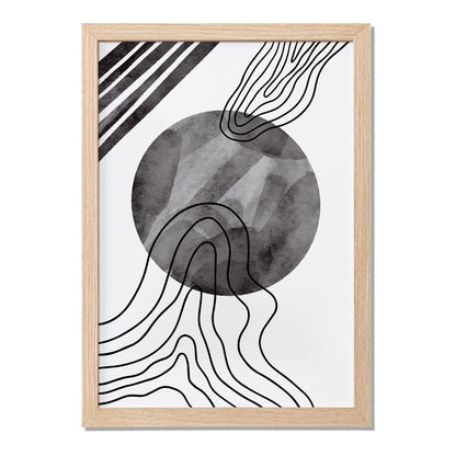 Monochrome Abstract Flow Wall Art
