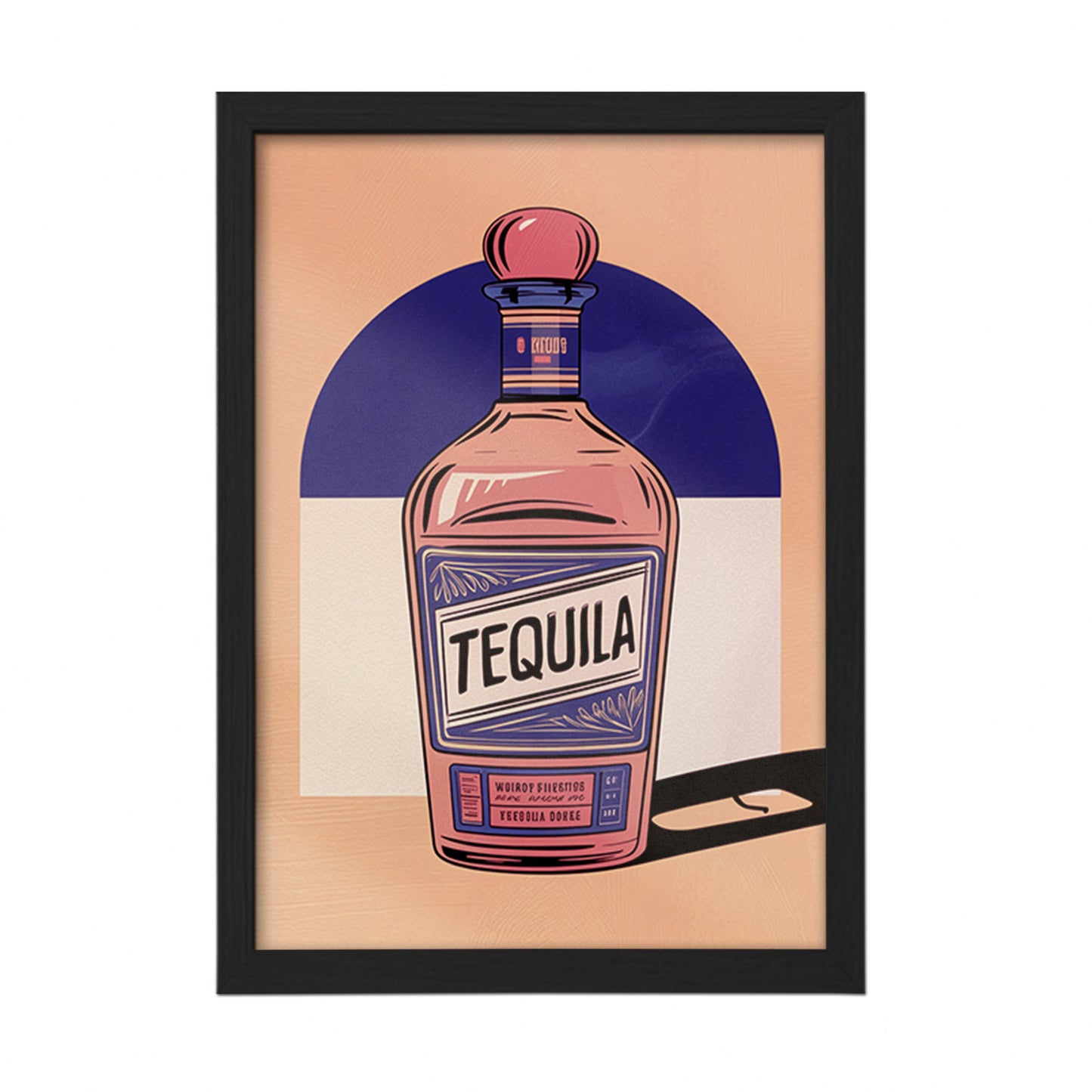 Tequila Bottle Art Wall Frame
