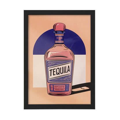 Tequila Bottle Art Wall Frame