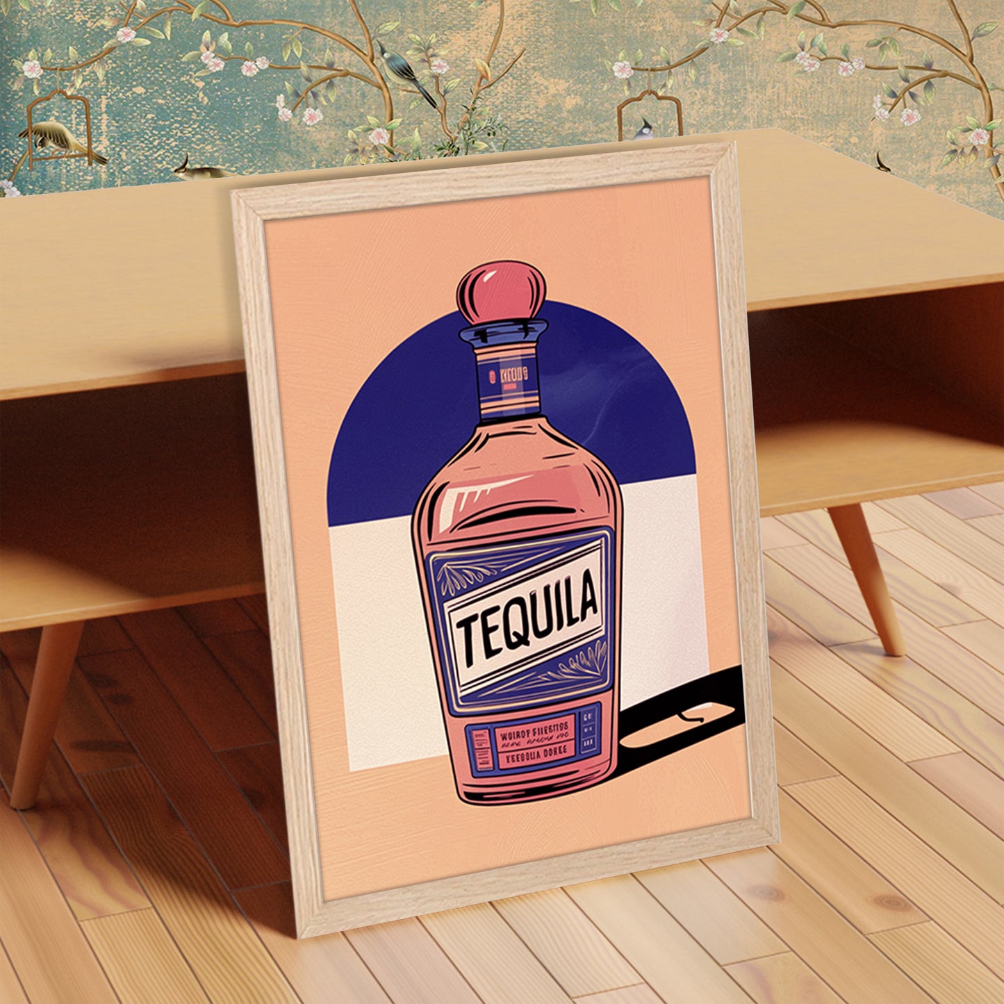 Tequila Bottle Art Wall Frame