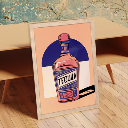 Tequila Bottle Art Wall Frame