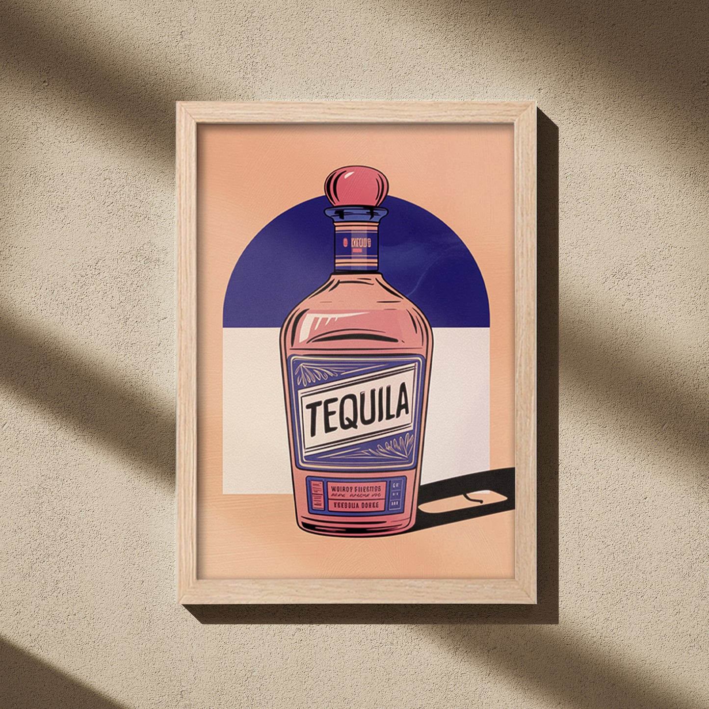 Tequila Bottle Art Wall Frame
