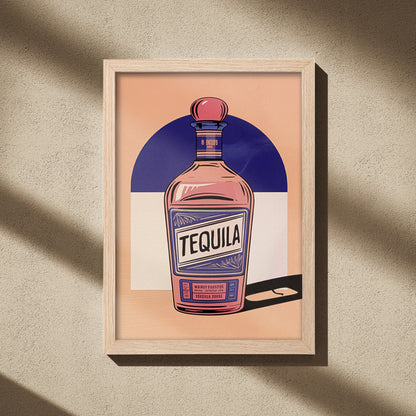 Tequila Bottle Art Wall Frame