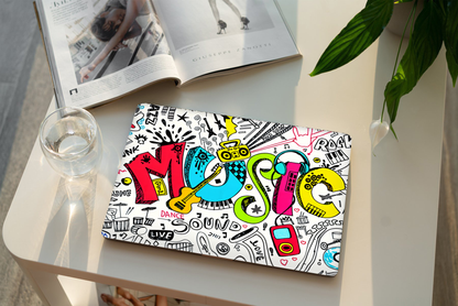 Music Vibes Doodle Laptop Skin