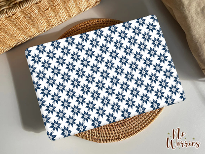 Indigo Tile Floral Laptop Skin