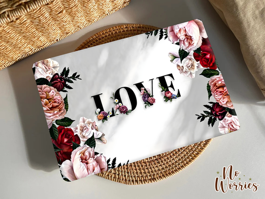 Floral Love Typography Laptop Skin