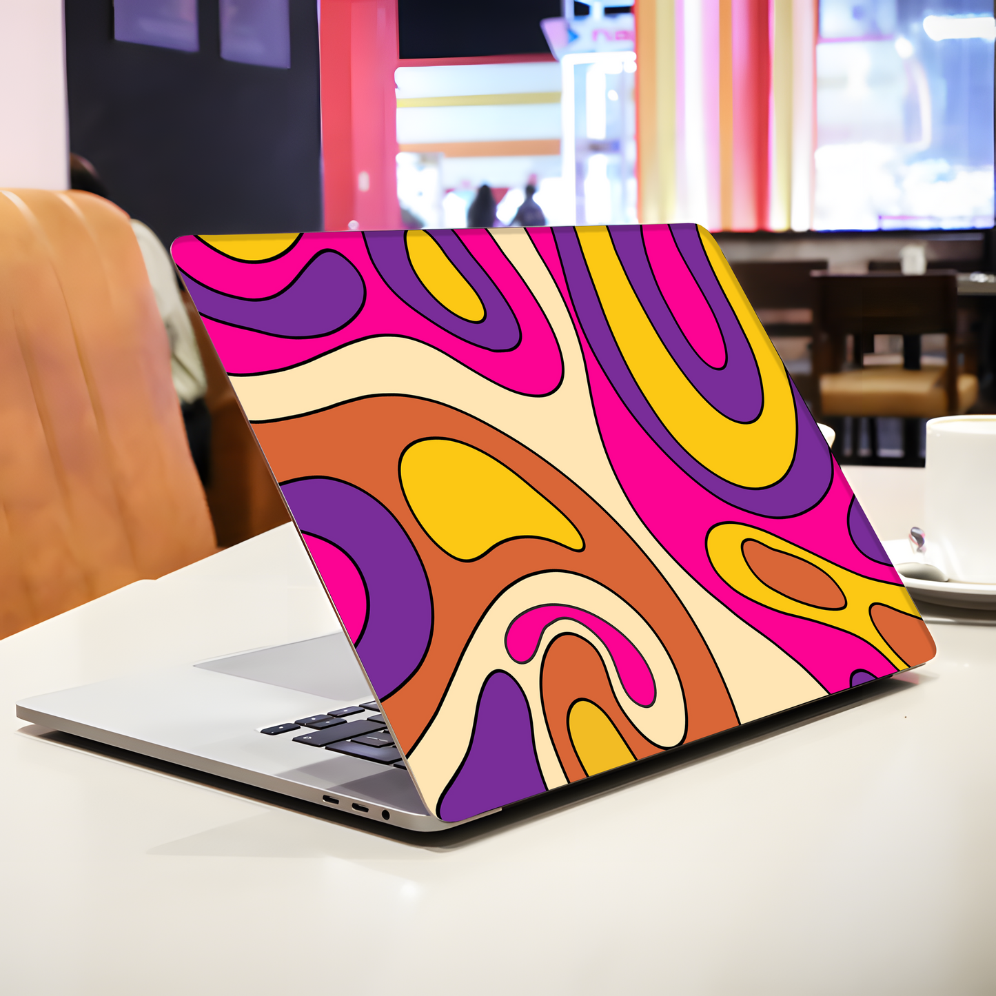 Retro Abstract Waves Laptop Skin