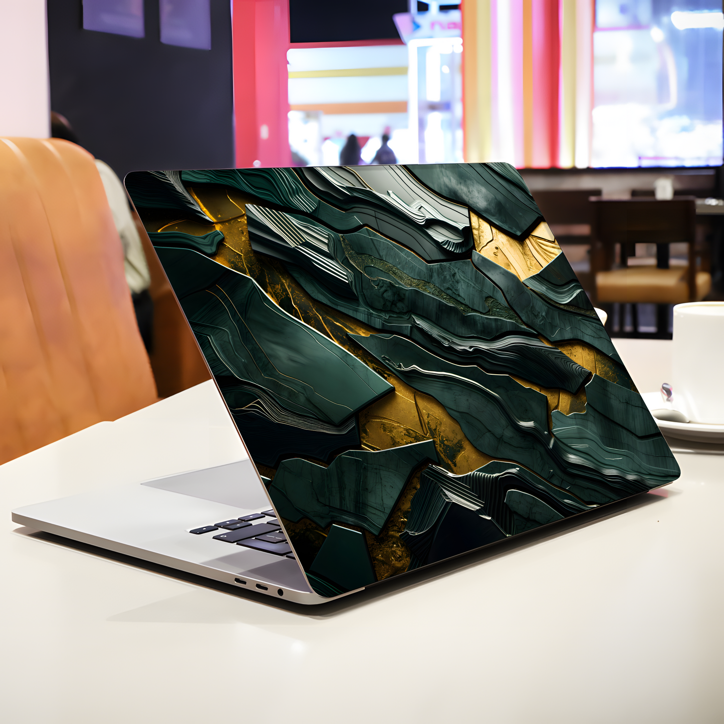 Emerald Gold Geometric Laptop Skin