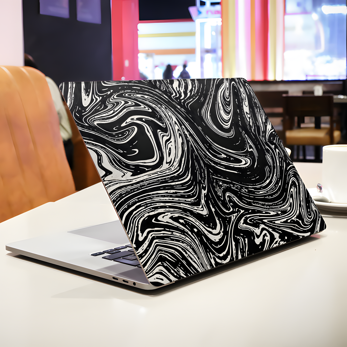 Black Marble Swirl Laptop Skin
