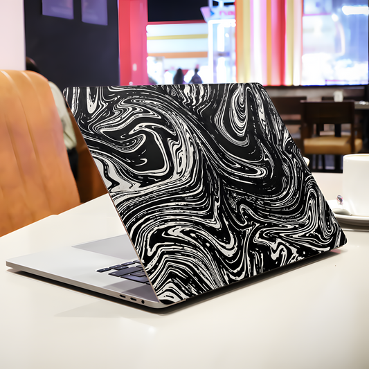 Black Marble Swirl Laptop Skin