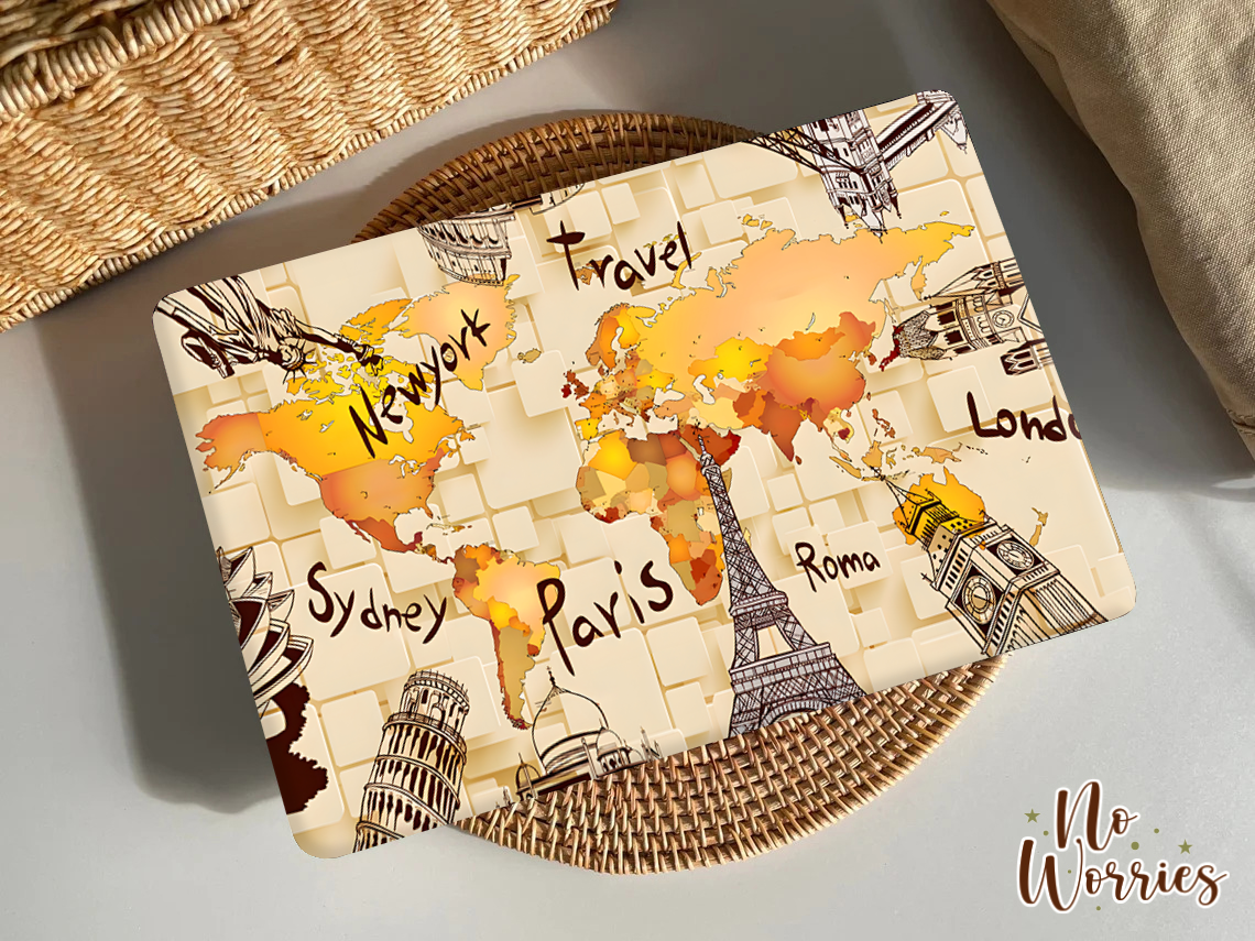 Travel Map Skin Laptop Skin