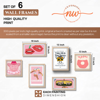 Bubblegum Wall Art Set of 6