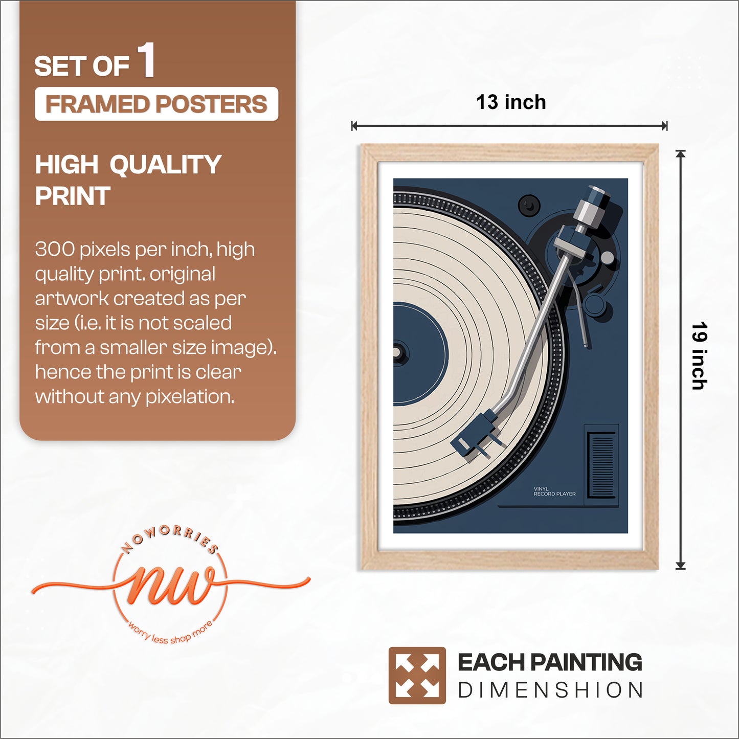 Vintage Vinyl Record Player Poster