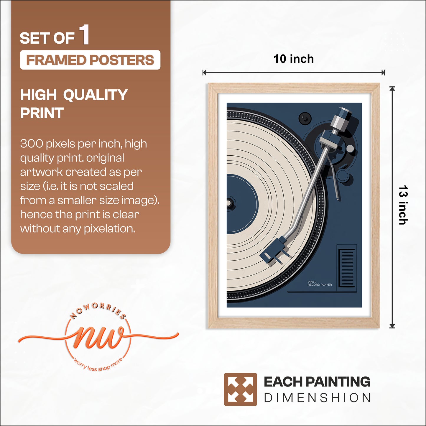 Vintage Vinyl Record Player Poster