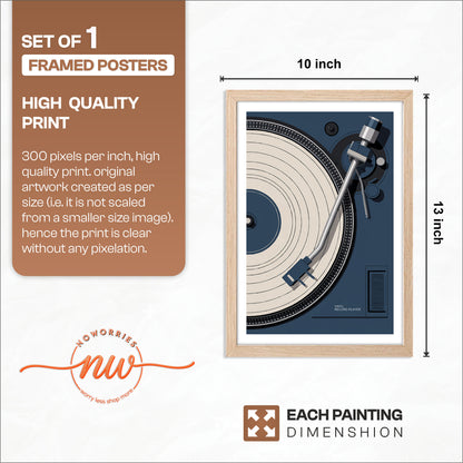 Vintage Vinyl Record Player Poster