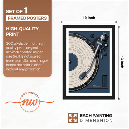 Vintage Vinyl Record Player Poster