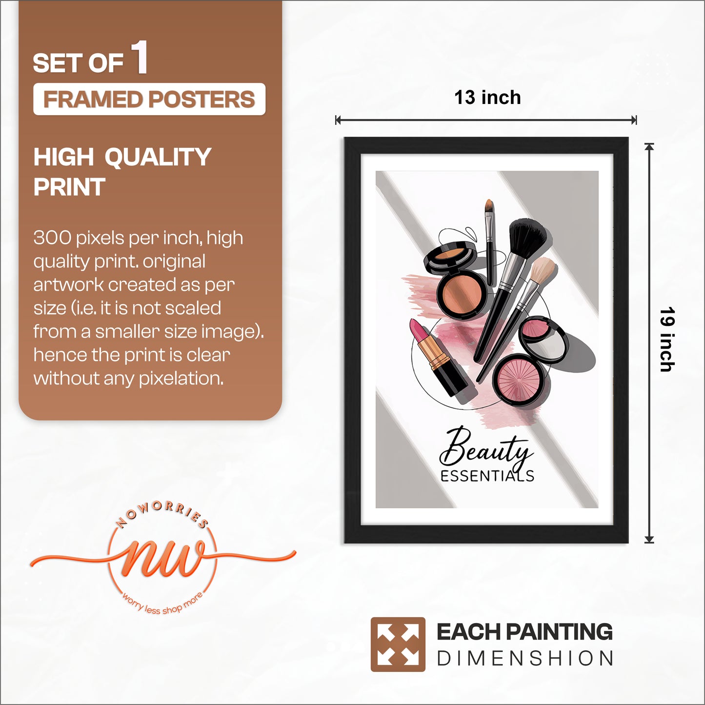 Beauty Essentials Makeup Framed Wall Art Print