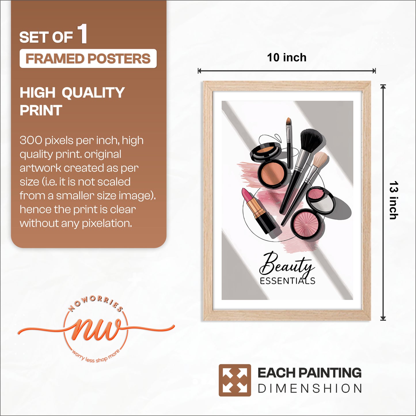 Beauty Essentials Makeup Framed Wall Art Print