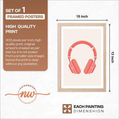 Minimalist Headphones Wall Poster