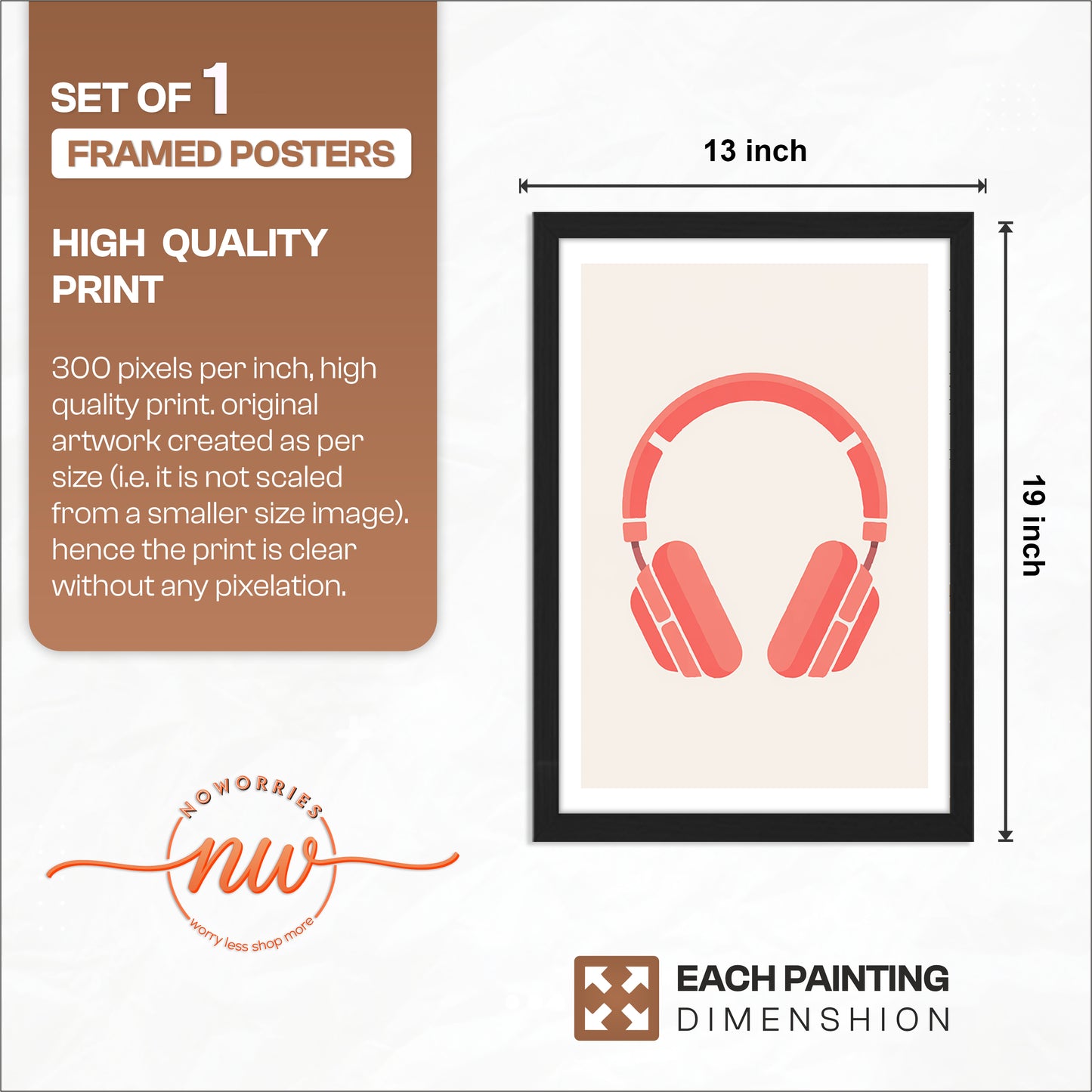 Minimalist Headphones Wall Poster