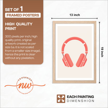 Minimalist Headphones Wall Poster