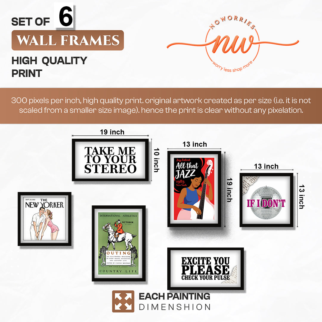 Music & Vintage Wall Art Set of 6