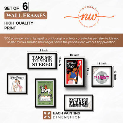 Music & Vintage Wall Art Set of 6