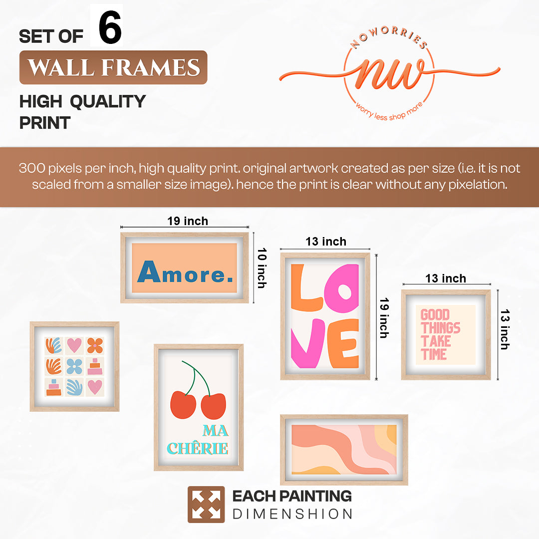 Love & Amore Wall Set of 6
