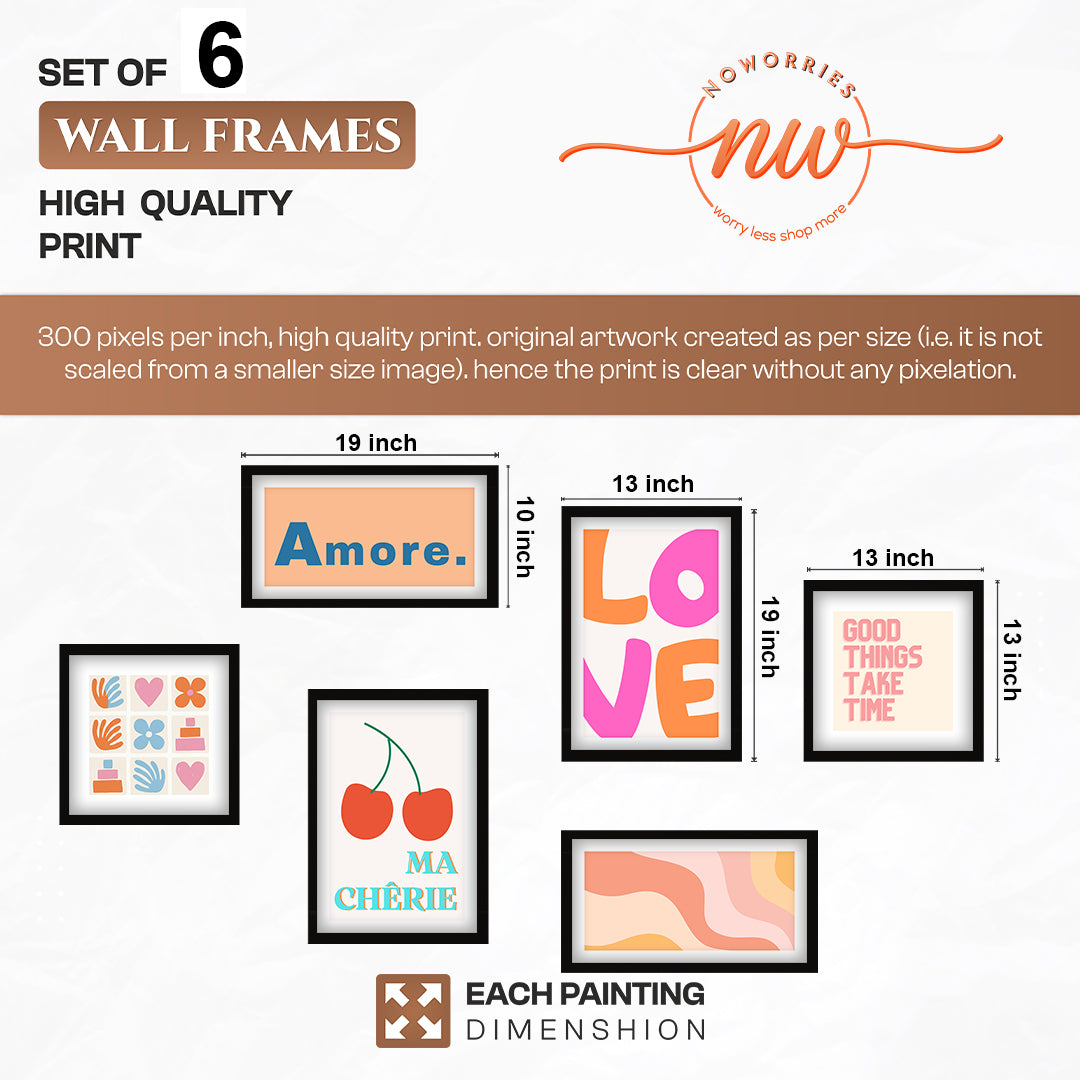 Love & Amore Wall Set of 6