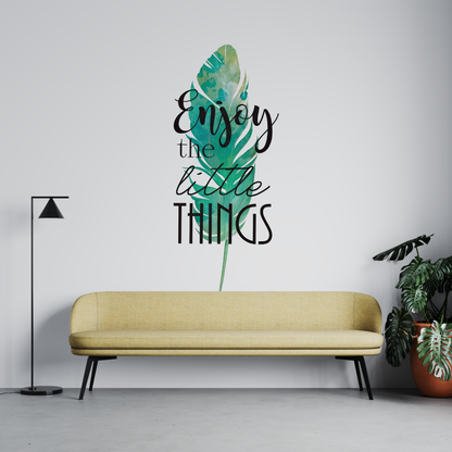 Enjoy Little Things Feather Wall Sticker
