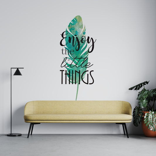 Enjoy Little Things Feather Wall Sticker