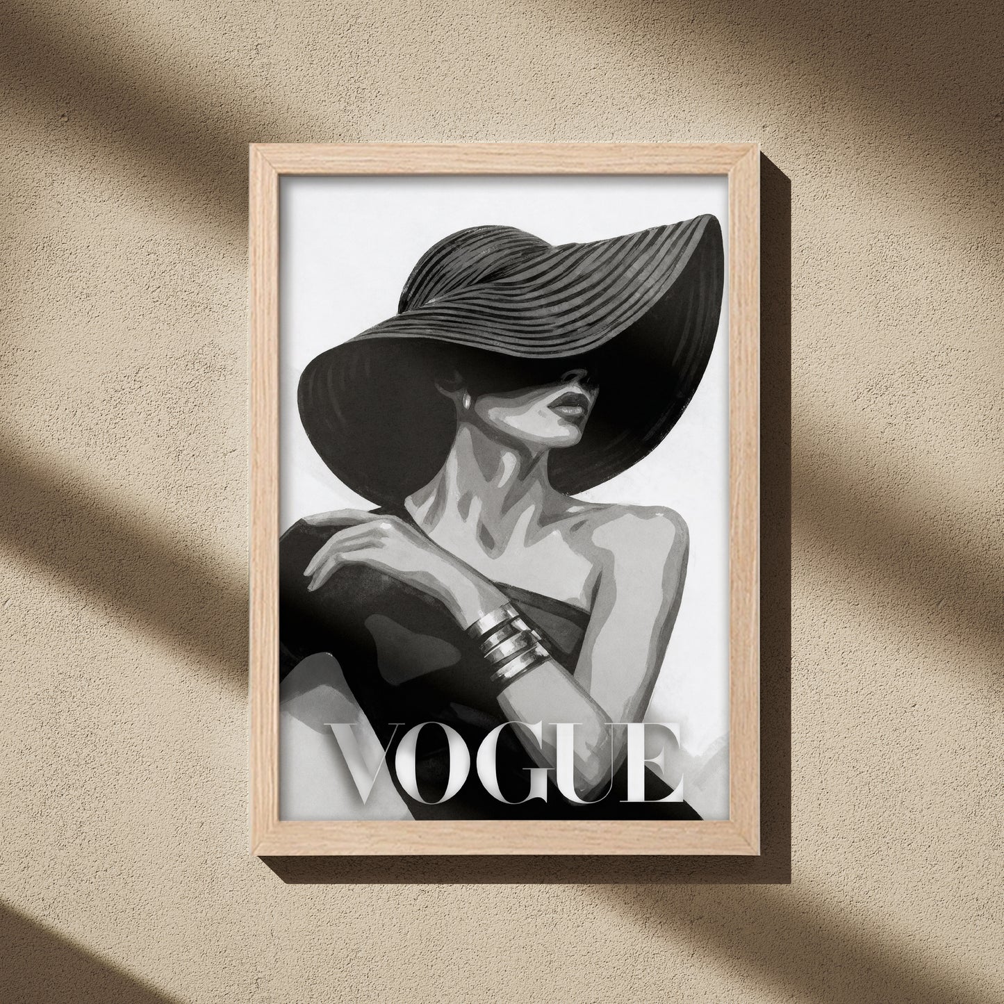 VOGUE Fashion Lady Black & White Framed Wall Art
