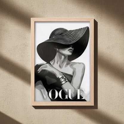 VOGUE Fashion Lady Black & White Framed Wall Art