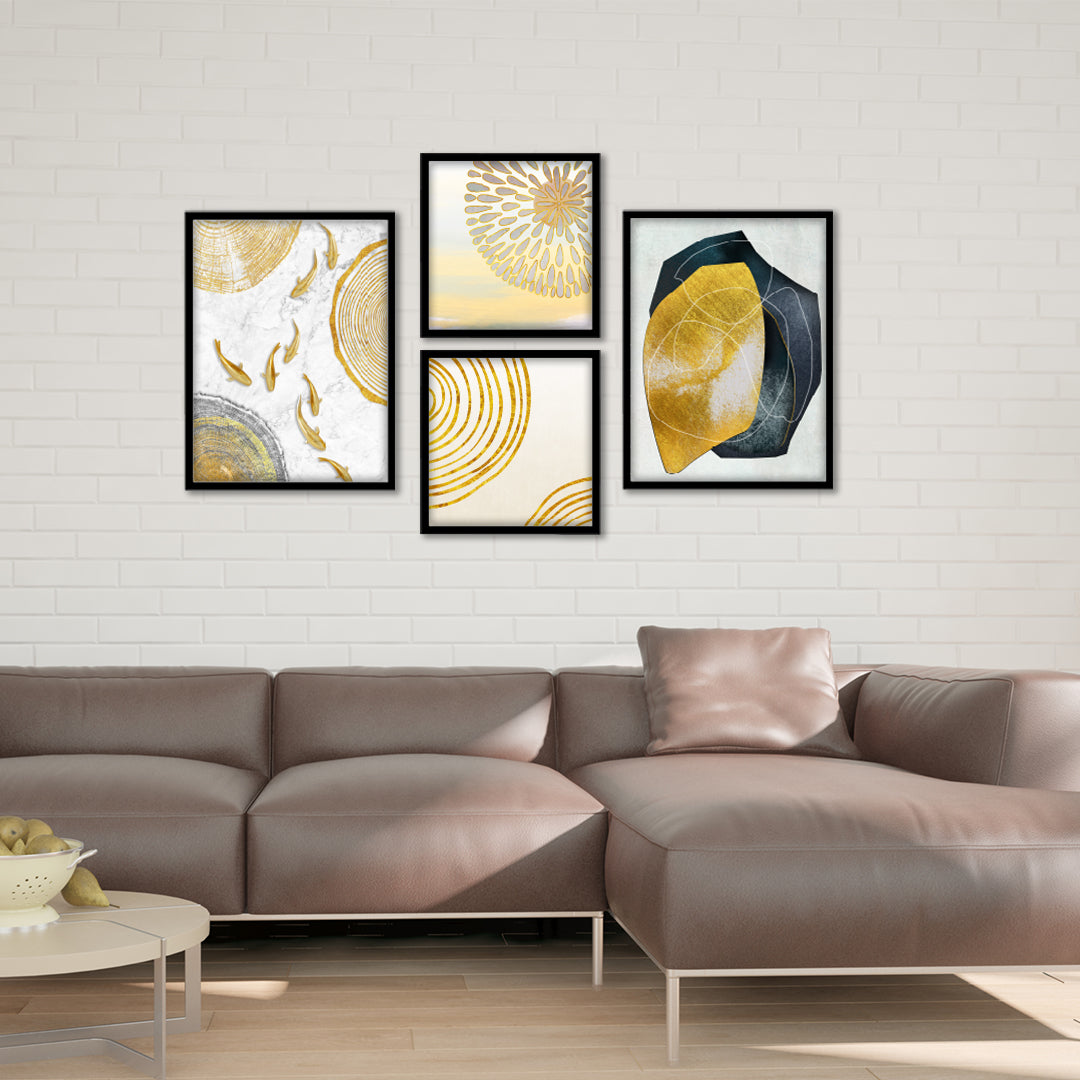 Luxury Golden Abstract Wall Art