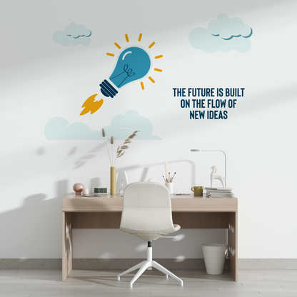Future Ideas Rocket Lightbulb Wall Sticker