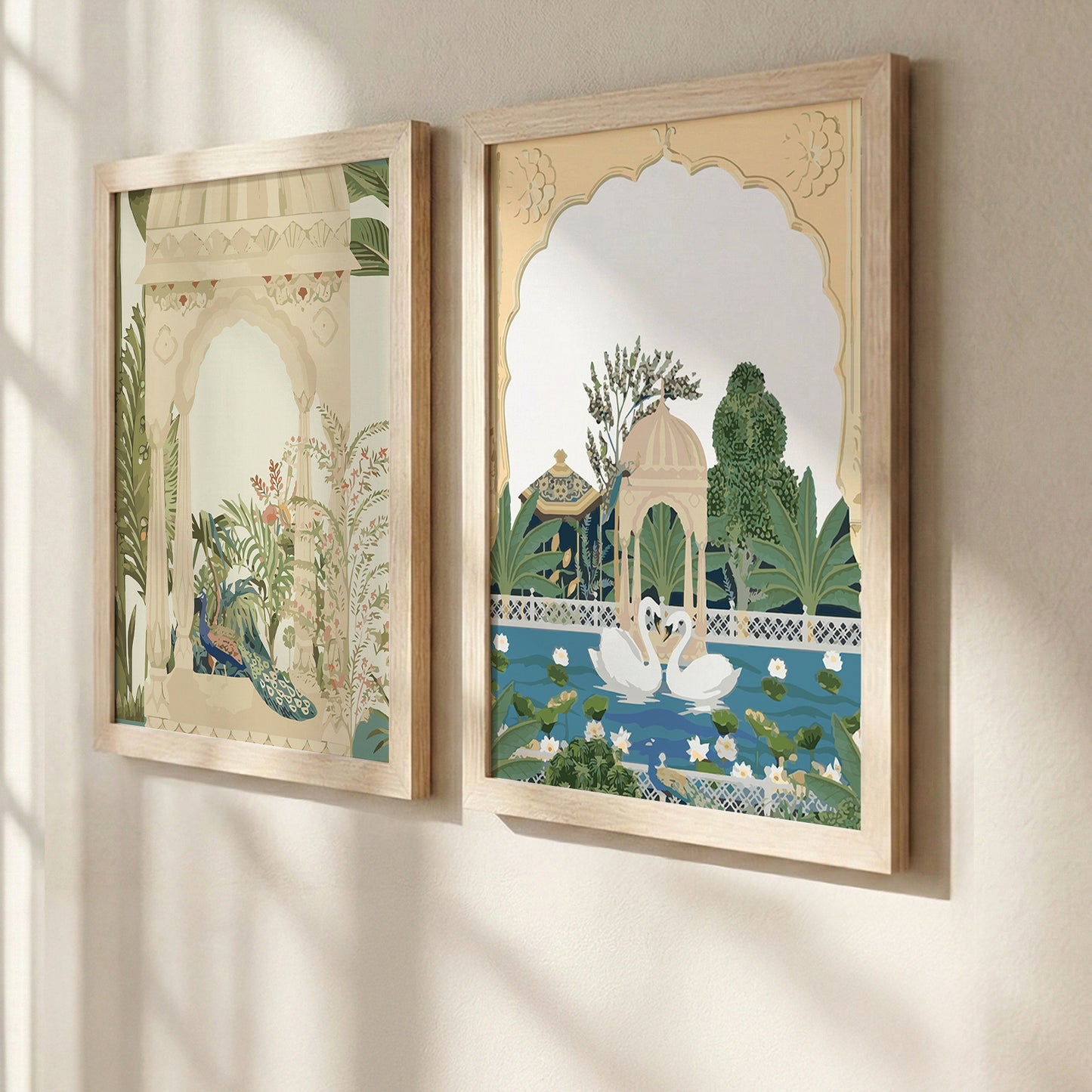 Royal Garden Palace Art Wall Frames Set of 2