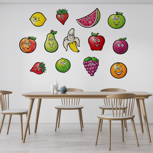 Smiling Cartoon Fruit Kitchen/Kids Room Wall Sticker