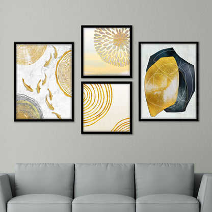 Luxury Golden Abstract Wall Art